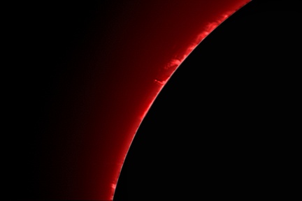 Sonne abgedeckt Detail Protuberanzen 30.06.2015