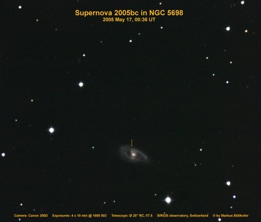 Supernova 2005bc in NGC5698