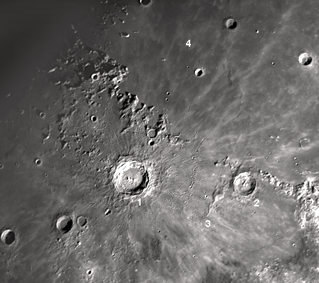 Krater Copernicus und Eratosthenes